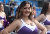 Die Rhein Fire Pyromaniacs und die Frankfurt Galaxy Dancers beim Halbfinale in Duisburg am 17.09.2023