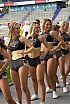 Die Rhein Fire Pyromaniacs und die Frankfurt Galaxy Dancers beim Halbfinale in Duisburg am 17.09.2023