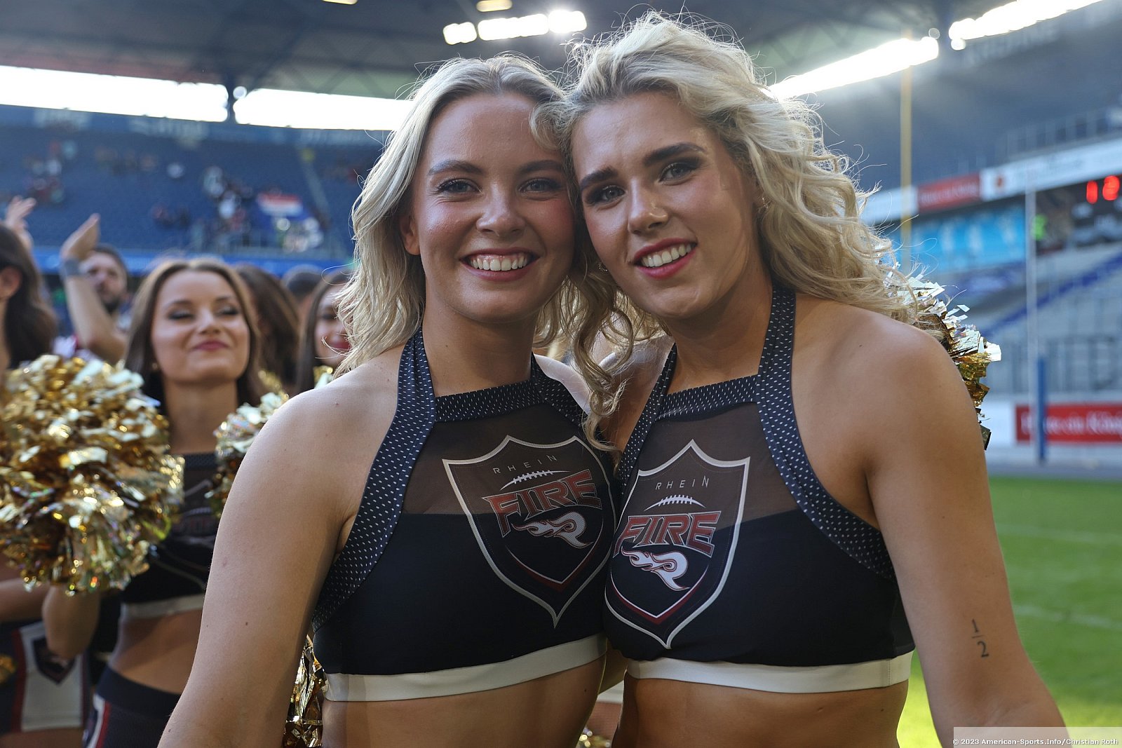 ELF: Die Pyromaniacs Cheerleader beim Heimspiel von Rhein Fire gegen die Hamburg Seadevils am  13.08.2023