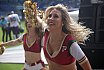 Die Rhein Fire Pyromaniacs und die Frankfurt Galaxy Dancers beim Halbfinale in Duisburg am 17.09.2023