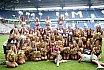 Die Rhein Fire Pyromaniacs und die Frankfurt Galaxy Dancers beim Halbfinale in Duisburg am 17.09.2023