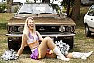 Die Frankfurt Universe Cheerleader bei der Oldtimer Ausstellung in Frankfurt H&ouml;chst 07.07.2019