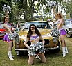 Die Frankfurt Universe Cheerleader bei der Oldtimer Ausstellung in Frankfurt H&ouml;chst 07.07.2019